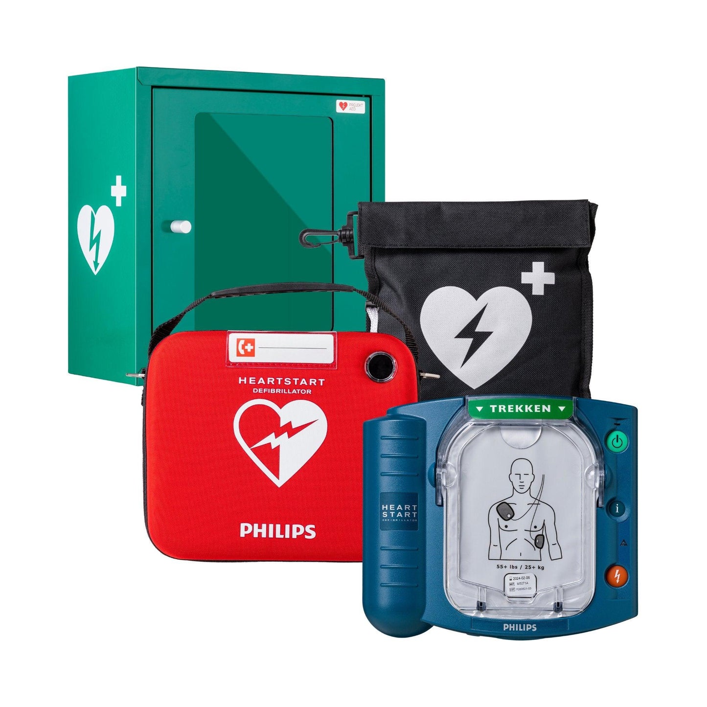 AED pakket: Philips HS1 AED met groene binnenkast - M5066A